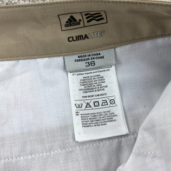 Adidas CLIMALITE Shorts Men 36 Brown Golf Short Pants Casual Polyester Outdoor - Picture 3 of 15